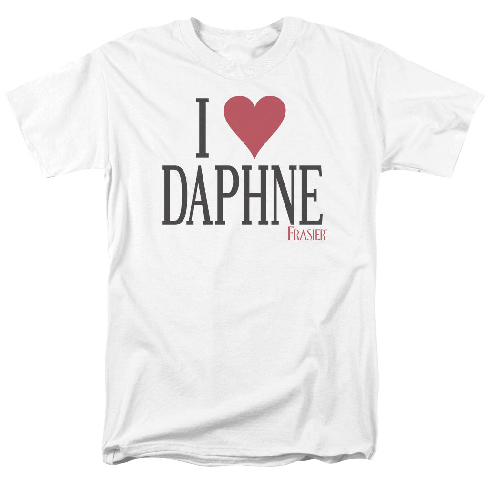 AN OFFCIALLY LICENSED FRASIER I HEART DAPHNE MEN'S REGULAR FIT T-SHIRT WHITE