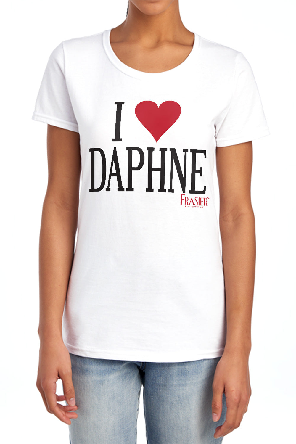 AN OFFCIALLY LICENSED FRASIER I HEART DAPHNE WOMEN'S REGULAR FIT T-SHIRT WHITE