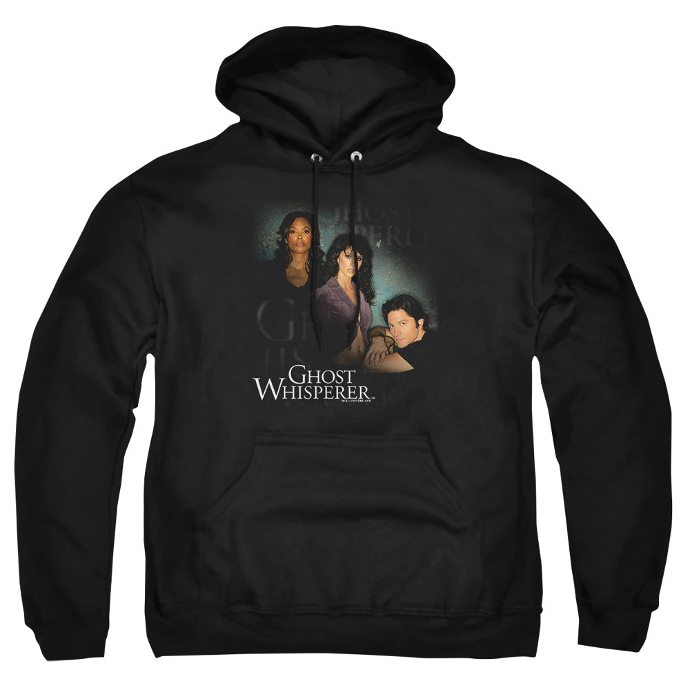 AN OFFCIALLY LICENSED GHOST WHISPERER DIAGONAL CAST ADULT UNISEX PULLOVER HOODIE BLACK
