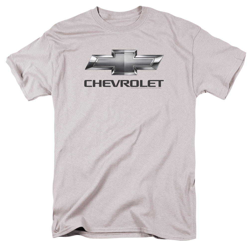 AN OFFCIALLY LICENSED CHEVROLET CHEVY BOWTIE MEN'S REGULAR FIT T-SHIRT SILVER