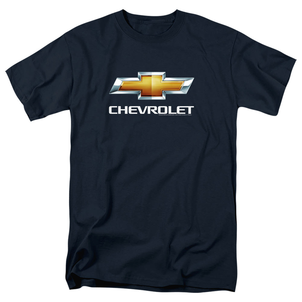 AN OFFCIALLY LICENSED CHEVROLETS CHEVY BOWTIE STACKED MEN'S REGULAR FIT T-SHIRT NAVY