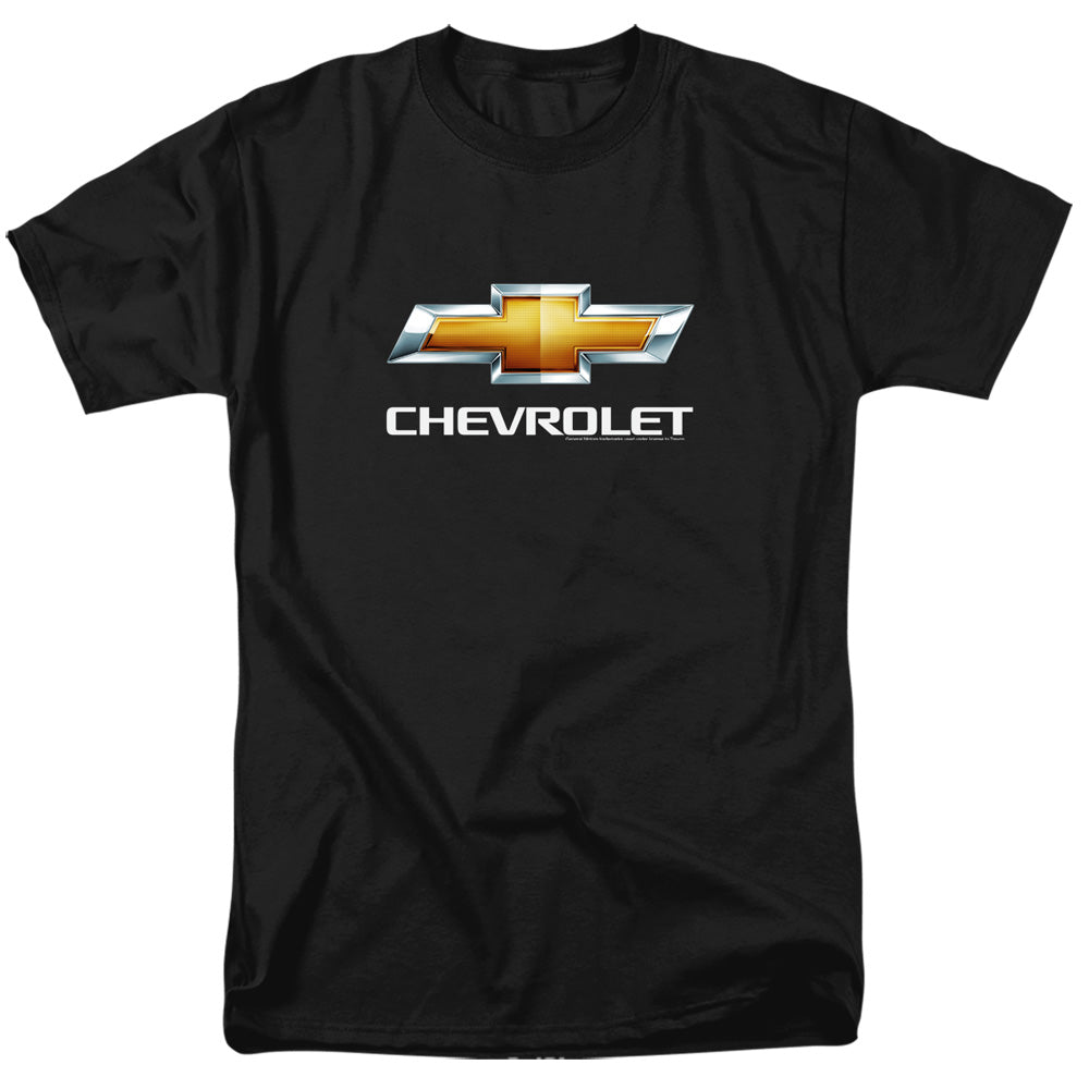 AN OFFCIALLY LICENSED CHEVROLETS CHEVY BOWTIE STACKED MEN'S REGULAR FIT T-SHIRT BLACK