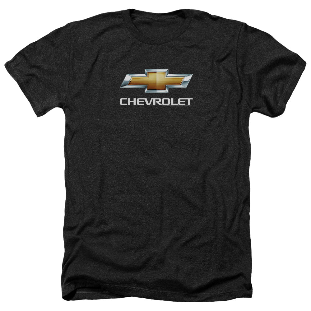 AN OFFCIALLY LICENSED CHEVROLETS CHEVY BOWTIE STACKED MEN'S HEATHER T-SHIRT CHARCOAL