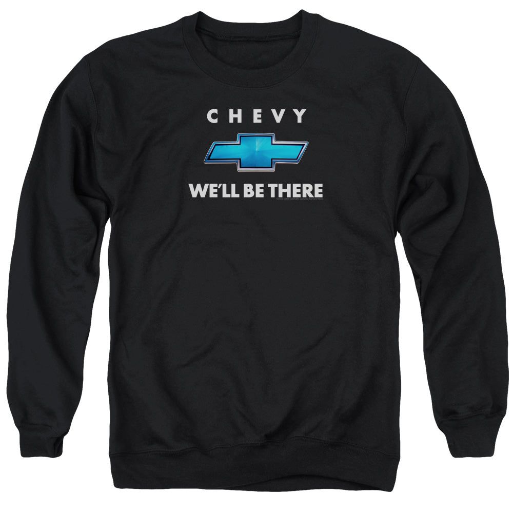 AN OFFCIALLY LICENSED CHEVROLET WELL BE THERE ADULT UNISEX CREWNECK SWEATSHIRT BLACK