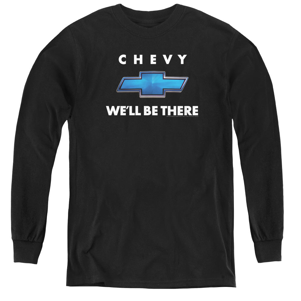 AN OFFCIALLY LICENSED CHEVROLET WELL BE THERE YOUTH LONG SLEEVE T-SHIRT BLACK