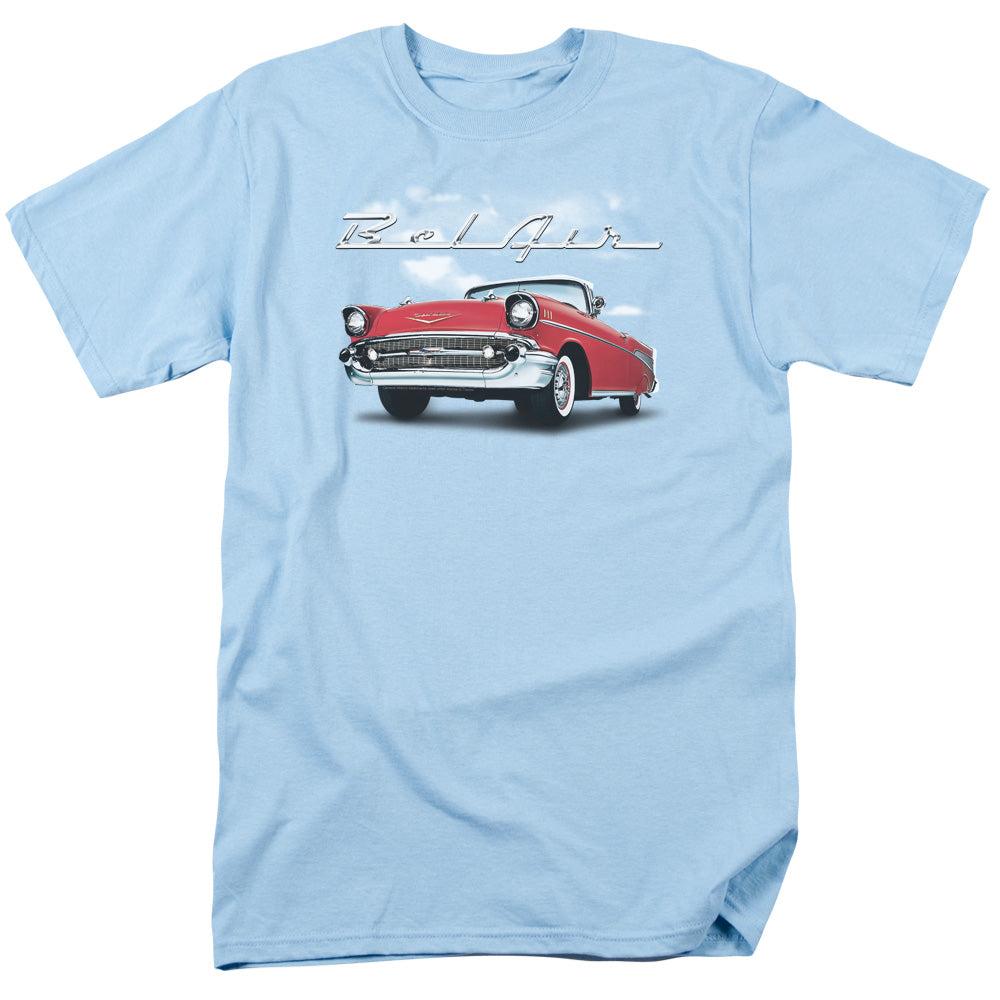 AN OFFCIALLY LICENSED CHEVROLET BEL AIR CLOUDS MEN'S REGULAR FIT T-SHIRT LIGHT BLUE