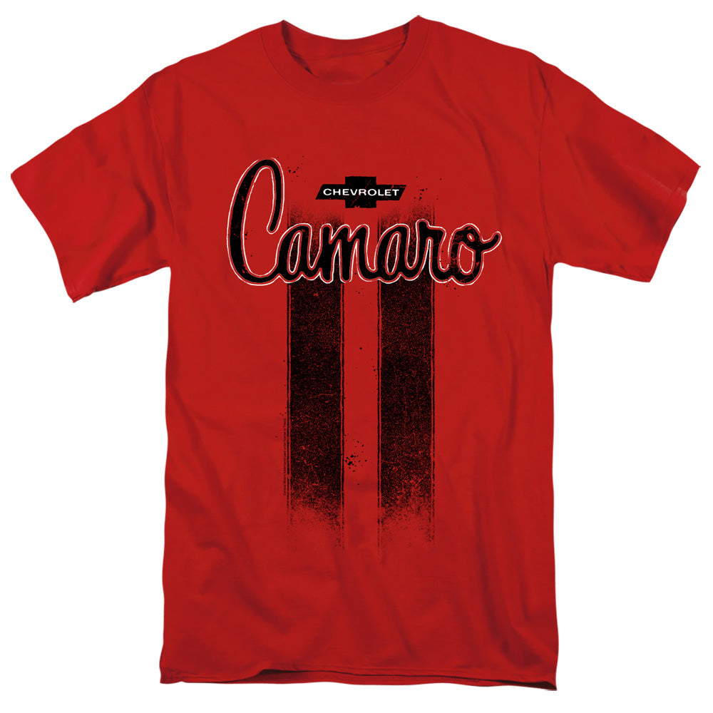 AN OFFCIALLY LICENSED CHEVROLET CAMARO STRIPES MEN'S REGULAR FIT T-SHIRT RED
