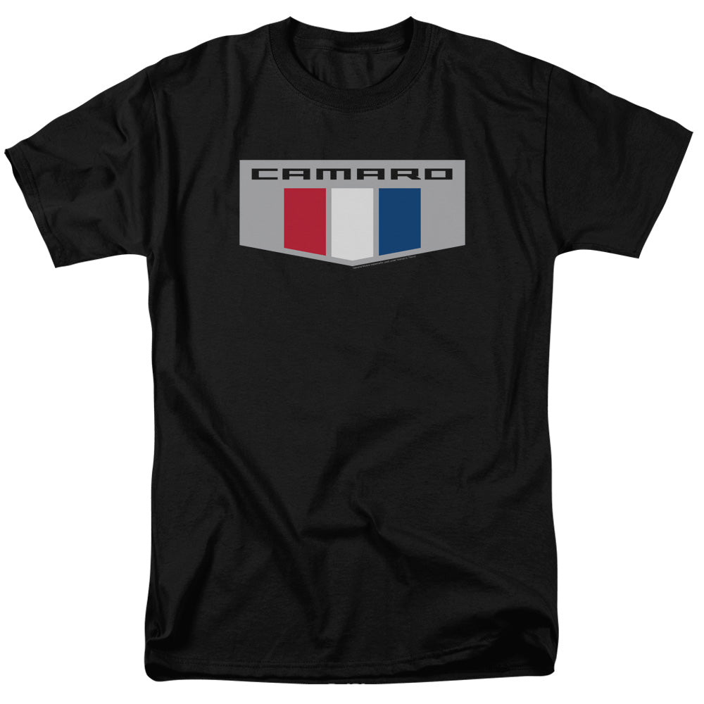 AN OFFCIALLY LICENSED CHEVROLET CHROME EMBLEM MEN'S REGULAR FIT T-SHIRT BLACK
