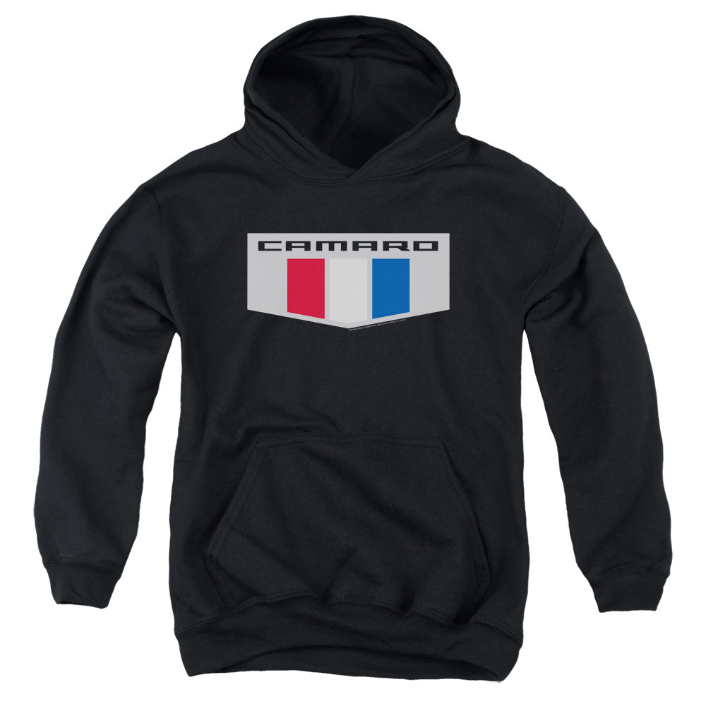 AN OFFCIALLY LICENSED CHEVROLET CHROME EMBLEM YOUTH HOODIE BLACK