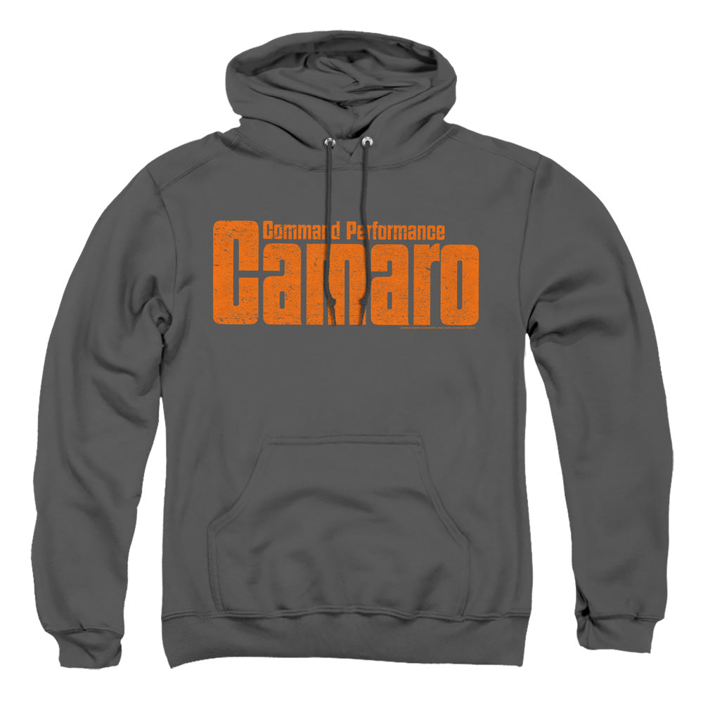 AN OFFCIALLY LICENSED CHEVROLET COMMAND PERFORMANCE ADULT UNISEX PULLOVER HOODIE CHARCOAL