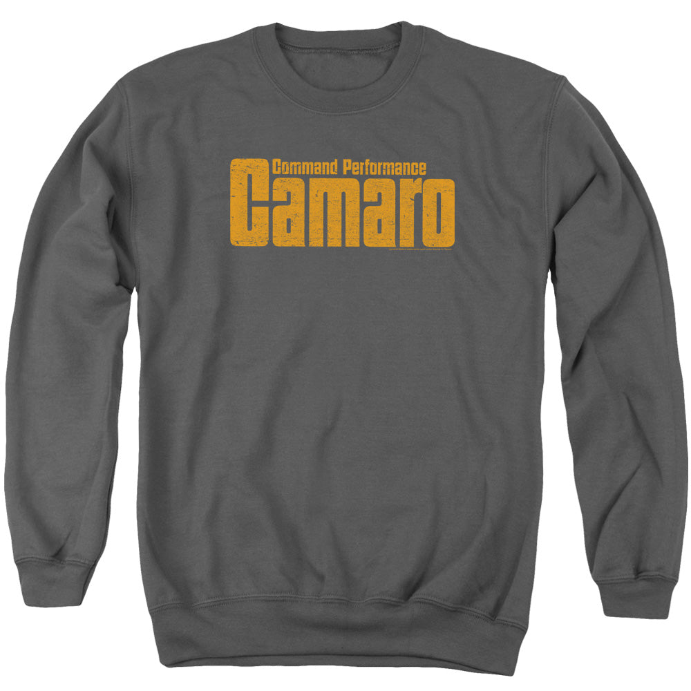 AN OFFCIALLY LICENSED CHEVROLET COMMAND PERFORMANCE ADULT UNISEX CREWNECK SWEATSHIRT CHARCOAL