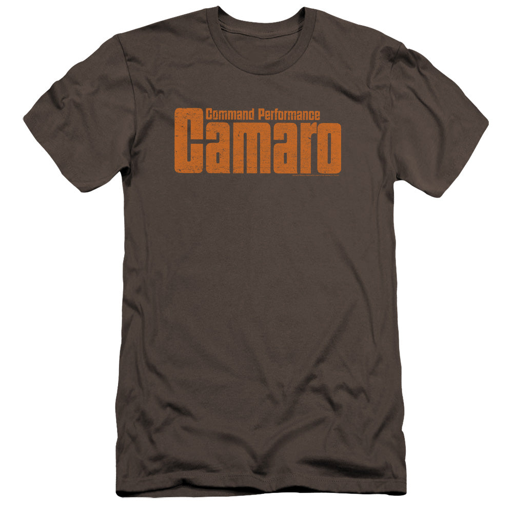 AN OFFCIALLY LICENSED CHEVROLET COMMAND PERFORMANCE MEN'S PREMIUM SLIM FIT T-SHIRT CHARCOAL