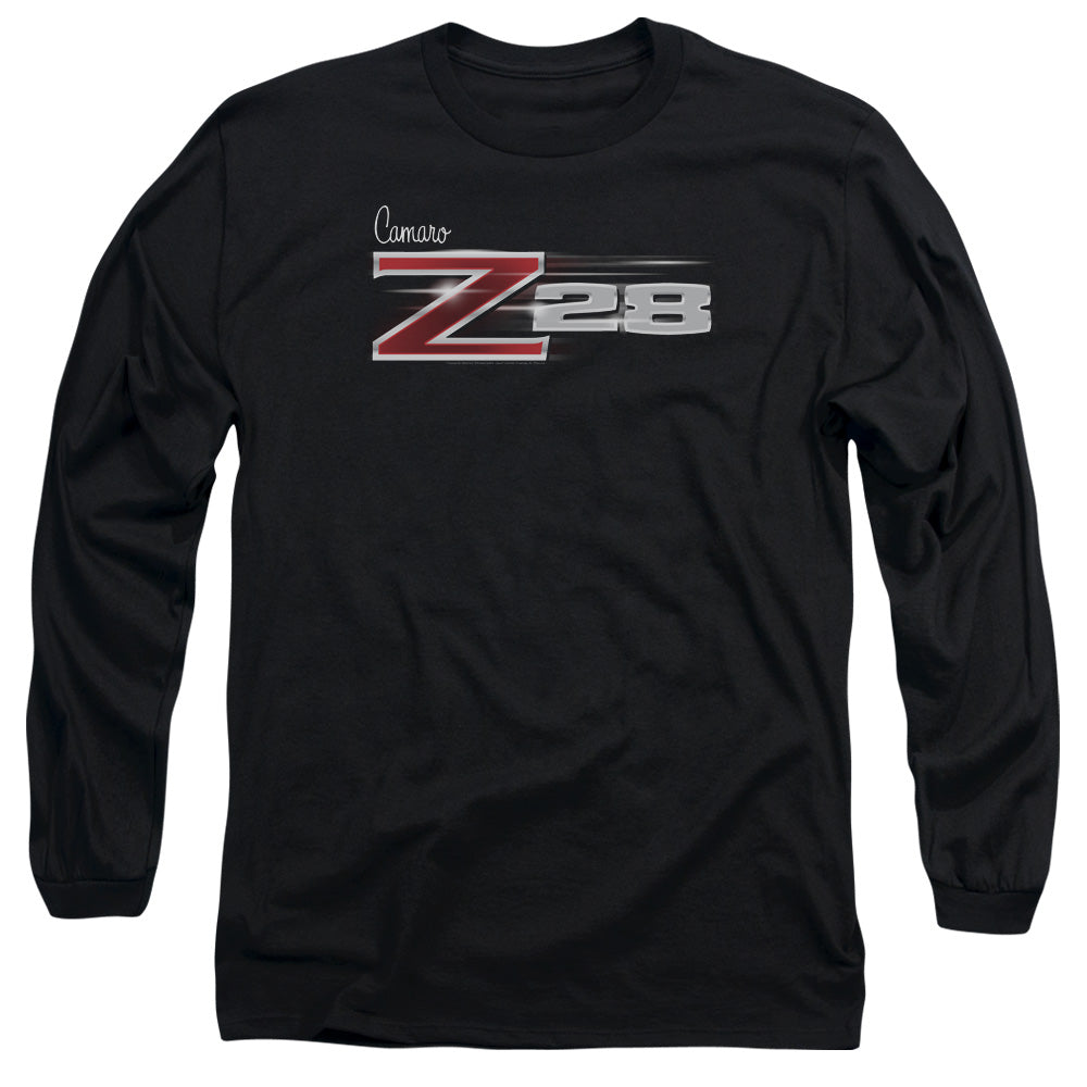 AN OFFCIALLY LICENSED CHEVROLET Z28 LOGO MEN'S LONG SLEEVE T-SHIRT BLACK
