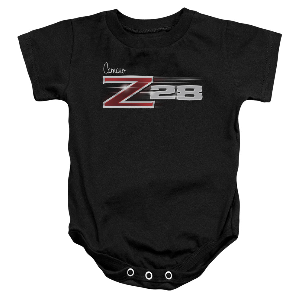 AN OFFCIALLY LICENSED CHEVROLET Z28 LOGO BABY BODYSUIT BLACK