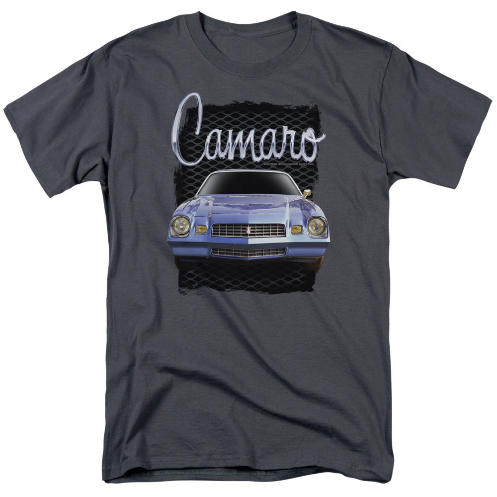 AN OFFCIALLY LICENSED CHEVROLET YELLOW CAMARO MEN'S REGULAR FIT T-SHIRT CHARCOAL