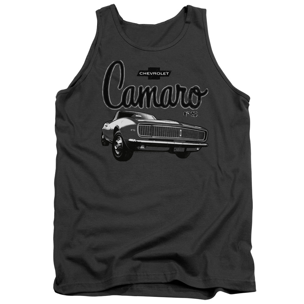AN OFFCIALLY LICENSED CHEVROLET SCRIPT CAR ADULT UNISEX TANK TOP CHARCOAL