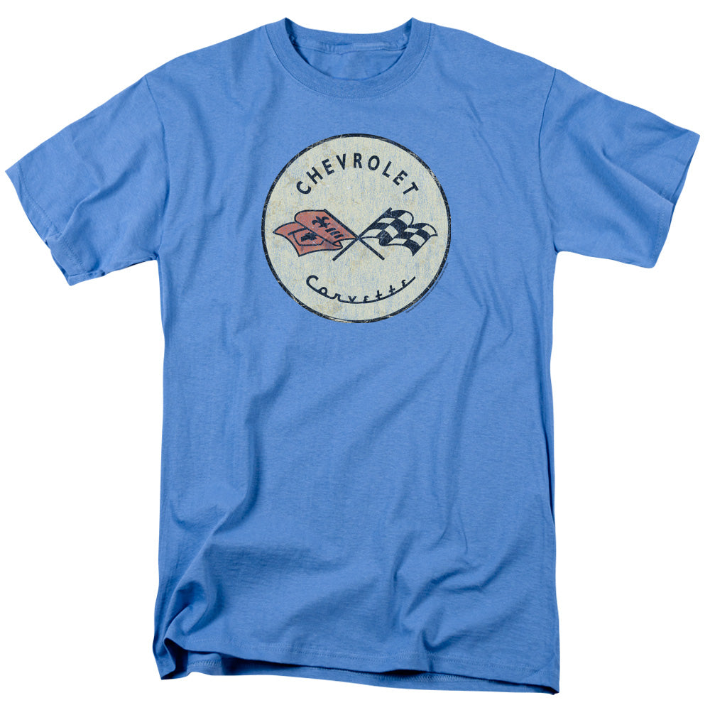 AN OFFCIALLY LICENSED CHEVROLET OLD VETTE MEN'S REGULAR FIT T-SHIRT CAROLINA BLUE