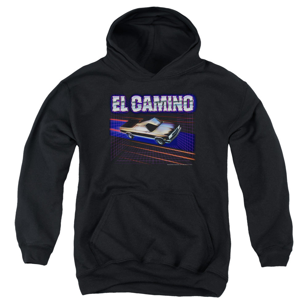AN OFFCIALLY LICENSED CHEVROLET EL CAMINO 85 YOUTH HOODIE BLACK