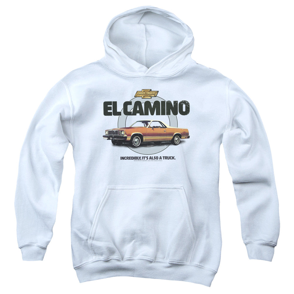 AN OFFCIALLY LICENSED CHEVROLET ALSO A TRUCK YOUTH HOODIE WHITE