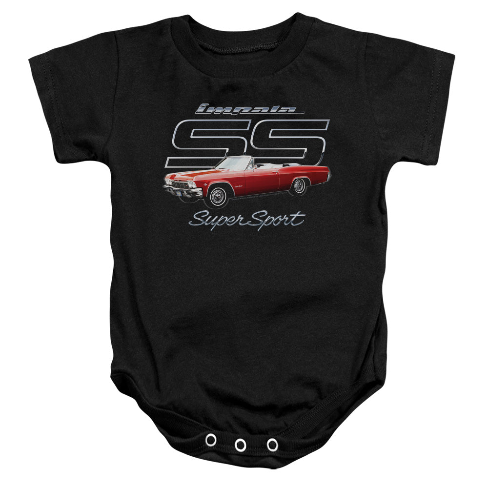AN OFFCIALLY LICENSED CHEVROLET IMPALA SS BABY BODYSUIT BLACK