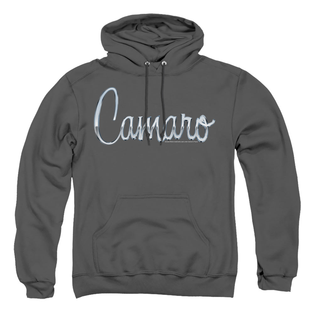 AN OFFCIALLY LICENSED CHEVROLET CLASSIC CAMARO METAL ADULT UNISEX PULLOVER HOODIE CHARCOAL