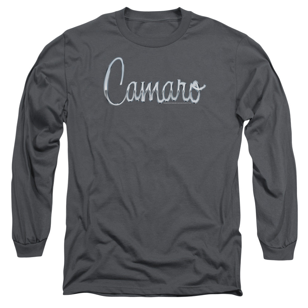 AN OFFCIALLY LICENSED CHEVROLET CLASSIC CAMARO METAL MEN'S LONG SLEEVE T-SHIRT CHARCOAL