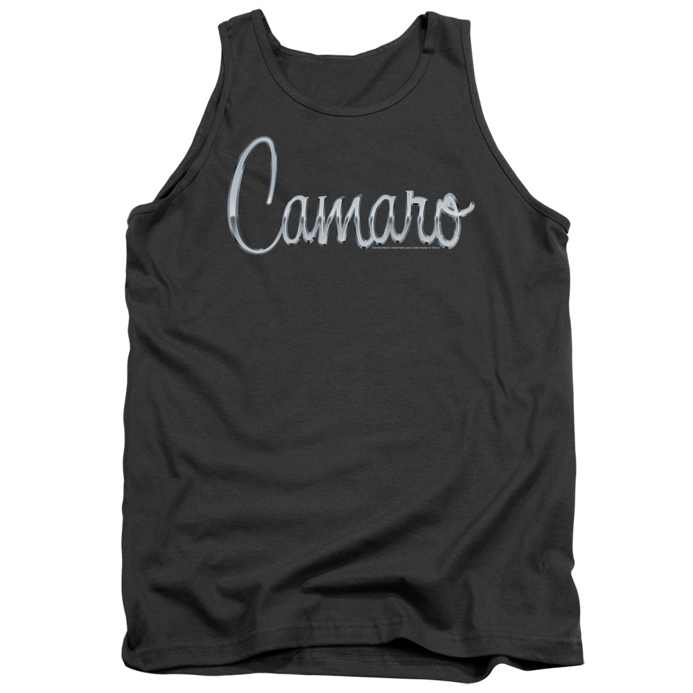 AN OFFCIALLY LICENSED CHEVROLET CLASSIC CAMARO METAL ADULT UNISEX TANK TOP CHARCOAL