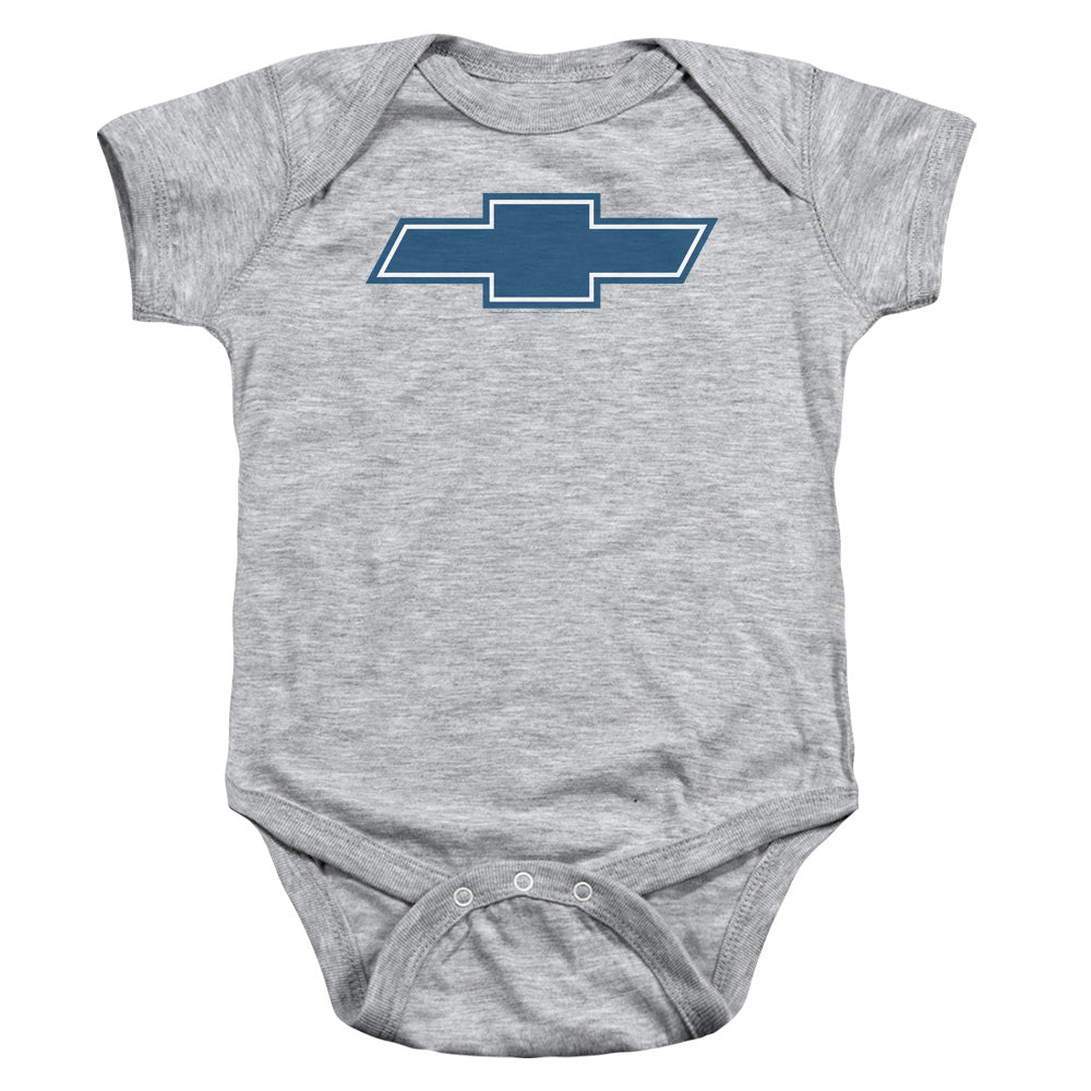 AN OFFCIALLY LICENSED CHEVROLET SIMPLE VINTAGE BOWTIE BABY BODYSUIT ATHLETIC HEATHER