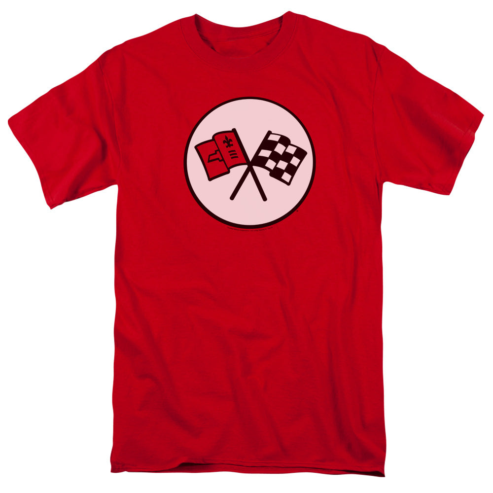 AN OFFCIALLY LICENSED CHEVROLET 2ND GEN VETTE LOGO MEN'S REGULAR FIT T-SHIRT RED