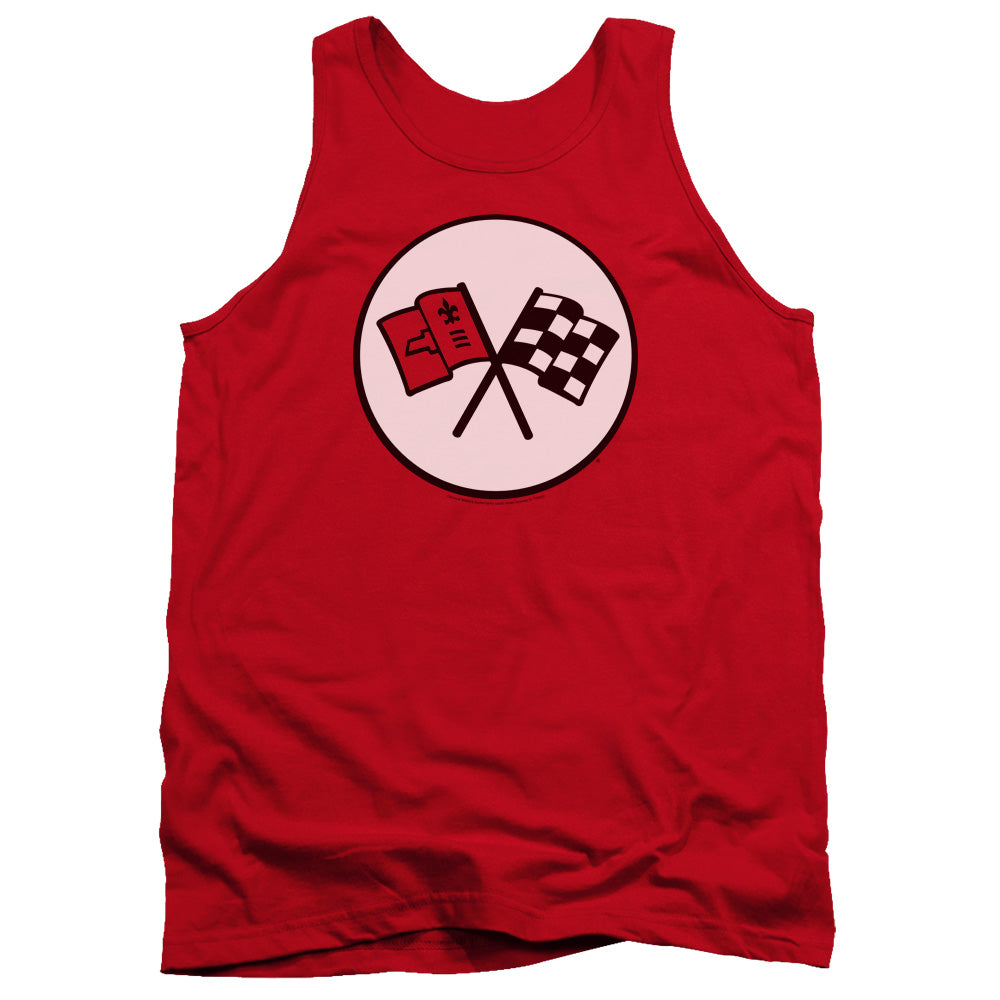 AN OFFCIALLY LICENSED CHEVROLET 2ND GEN VETTE LOGO ADULT UNISEX TANK TOP RED