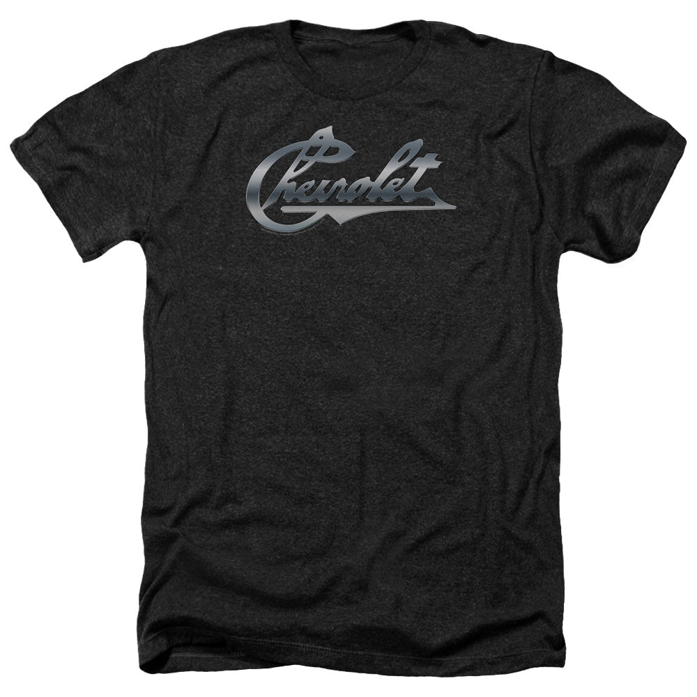 AN OFFCIALLY LICENSED CHEVROLET CHROME VINTAGE CHEVY BOWTIE MEN'S HEATHER T-SHIRT CHARCOAL