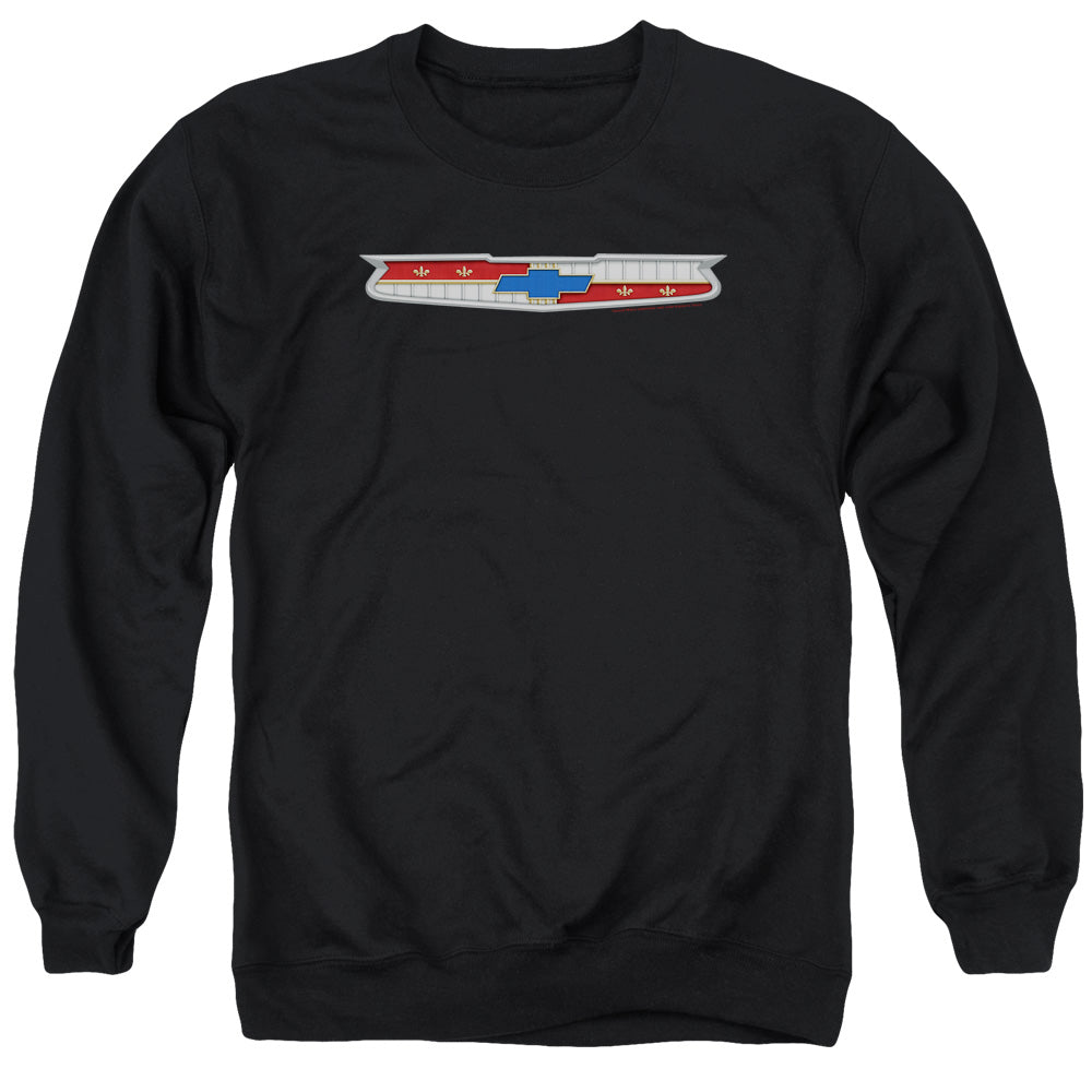 AN OFFCIALLY LICENSED CHEVROLET 56 BEL AIR EMBLEM ADULT UNISEX CREWNECK SWEATSHIRT BLACK