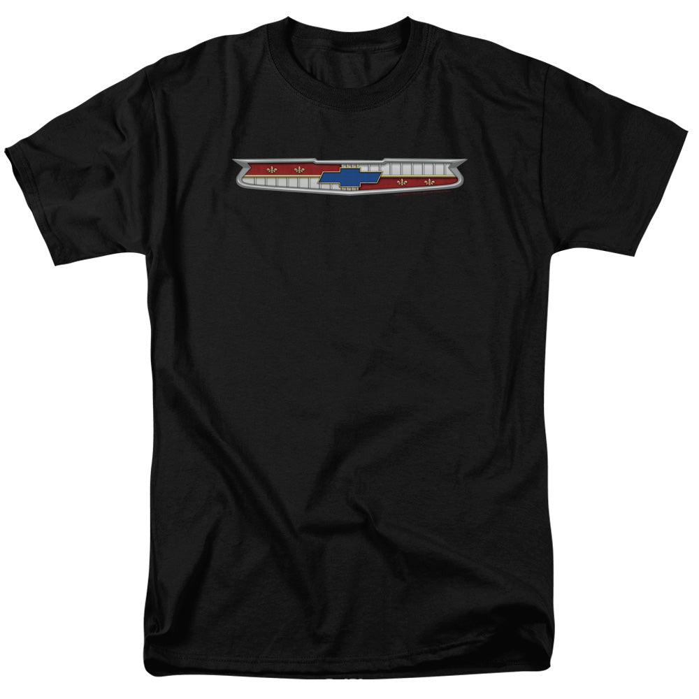 AN OFFCIALLY LICENSED CHEVROLET 56 BEL AIR EMBLEM MEN'S REGULAR FIT T-SHIRT BLACK