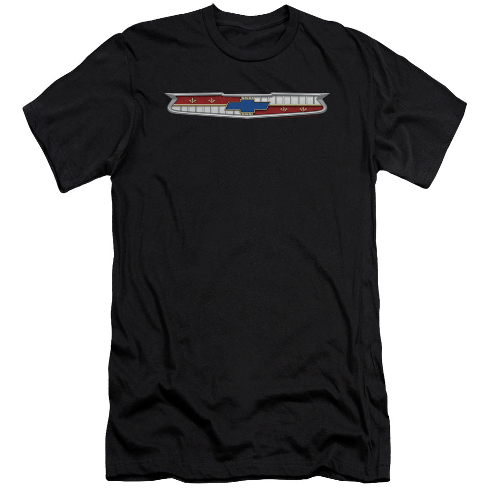 AN OFFCIALLY LICENSED CHEVROLET 56 BEL AIR EMBLEM MEN'S PREMIUM SLIM FIT T-SHIRT BLACK