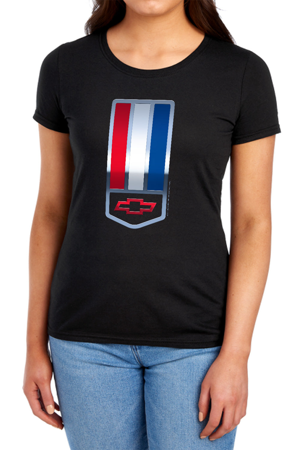 AN OFFCIALLY LICENSED CHEVROLET 1998 CAMARO NAMEPLATE WOMEN'S REGULAR FIT T-SHIRT BLACK