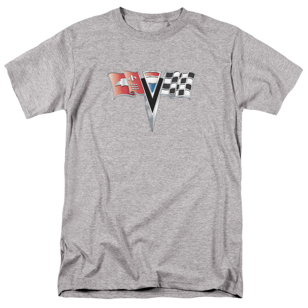 AN OFFCIALLY LICENSED CHEVROLET 2ND GEN VETTE NOSE EMBLEM MEN'S REGULAR FIT T-SHIRT ATHLETIC HEATHER