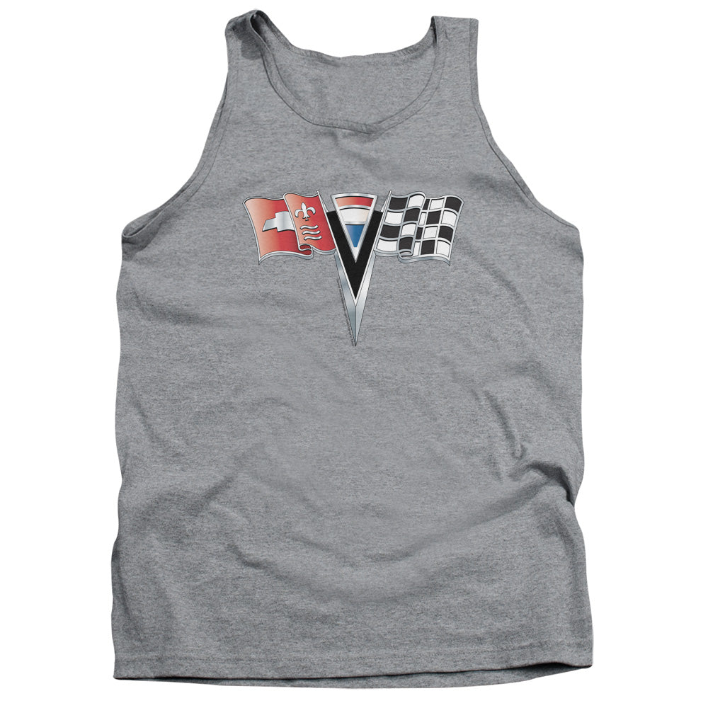 AN OFFCIALLY LICENSED CHEVROLET 2ND GEN VETTE NOSE EMBLEM ADULT UNISEX TANK TOP ATHLETIC HEATHER