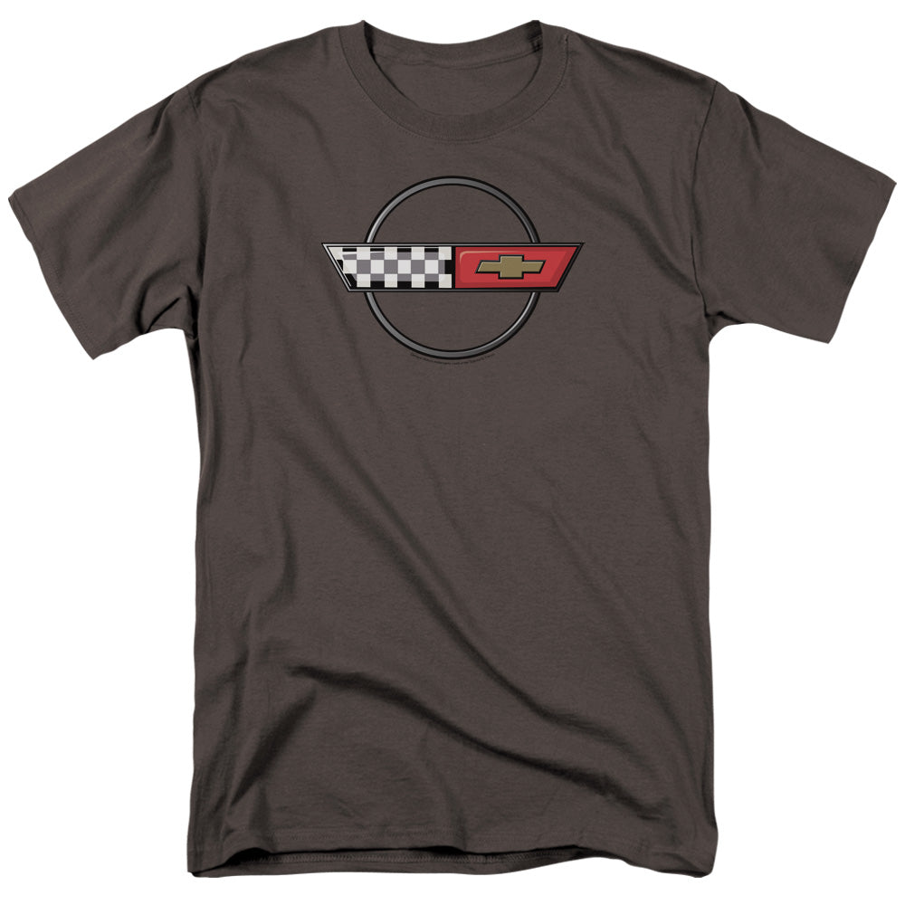 AN OFFCIALLY LICENSED CHEVROLET 4TH GEN VETTE LOGO MEN'S REGULAR FIT T-SHIRT CHARCOAL