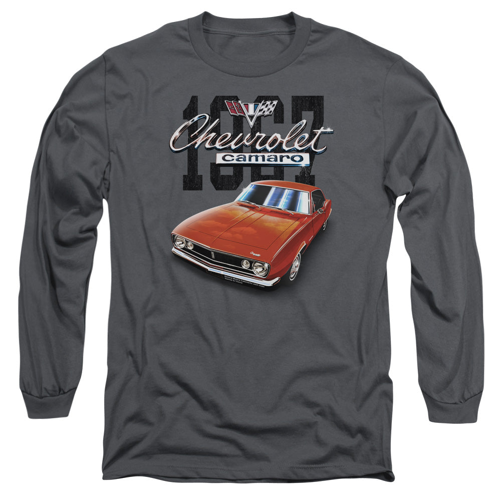 AN OFFCIALLY LICENSED CHEVROLET CLASSIC CAMARO MEN'S LONG SLEEVE T-SHIRT CHARCOAL