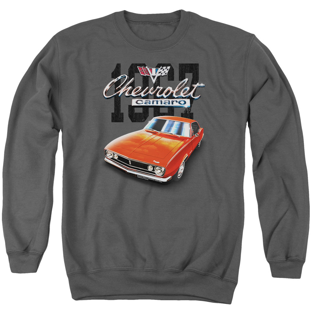 AN OFFCIALLY LICENSED CHEVROLET CLASSIC CAMARO ADULT UNISEX CREWNECK SWEATSHIRT CHARCOAL