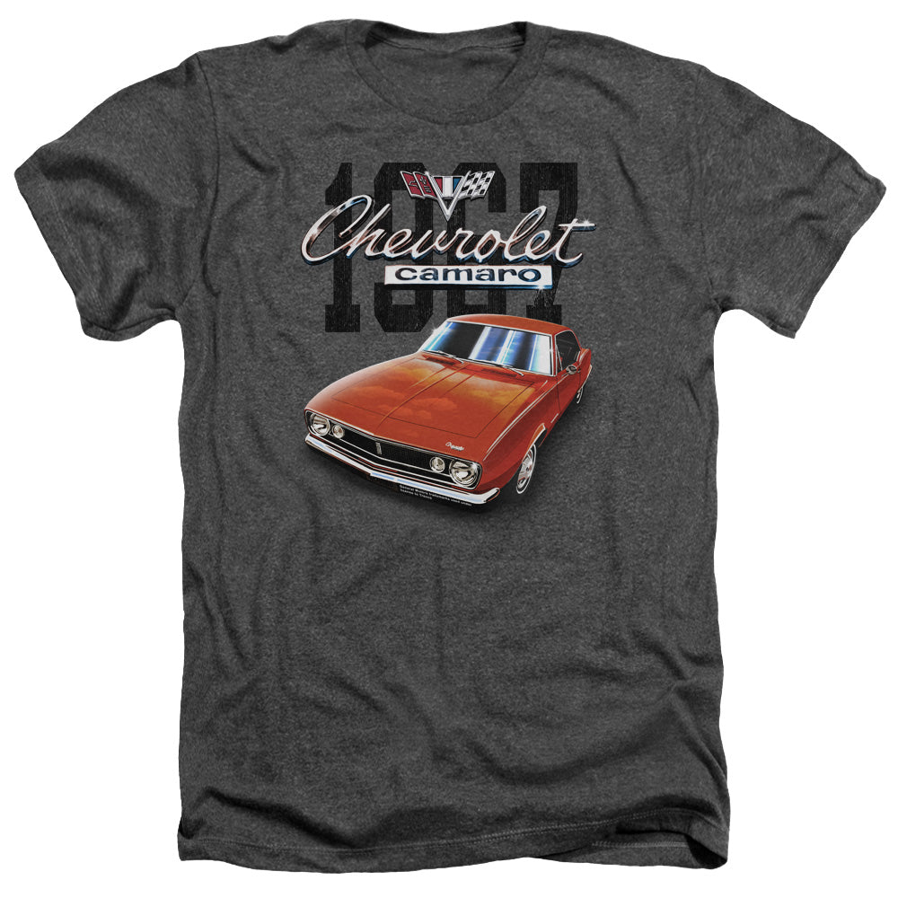 AN OFFCIALLY LICENSED CHEVROLET CLASSIC CAMARO MEN'S HEATHER T-SHIRT CHARCOAL