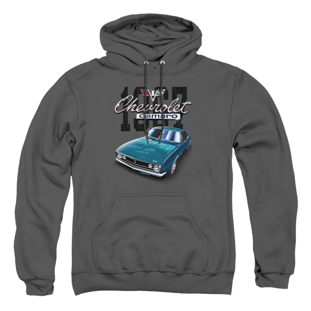 AN OFFCIALLY LICENSED CHEVROLET CLASSIC CAMARO ADULT UNISEX PULLOVER HOODIE CHARCOAL
