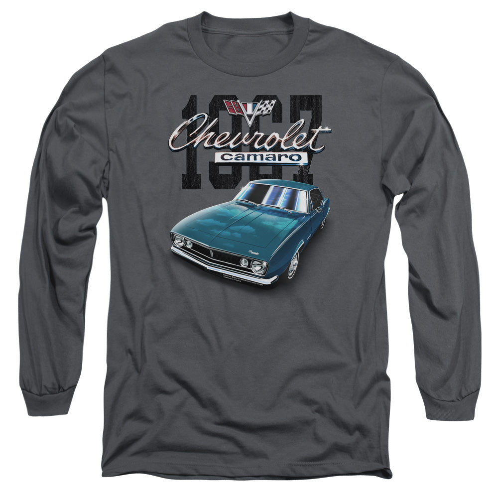 AN OFFCIALLY LICENSED CHEVROLET CLASSIC CAMARO MEN'S LONG SLEEVE T-SHIRT CHARCOAL
