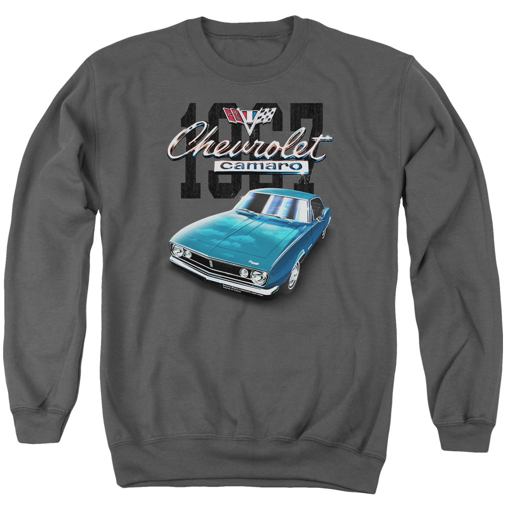 AN OFFCIALLY LICENSED CHEVROLET CLASSIC CAMARO ADULT UNISEX CREWNECK SWEATSHIRT CHARCOAL