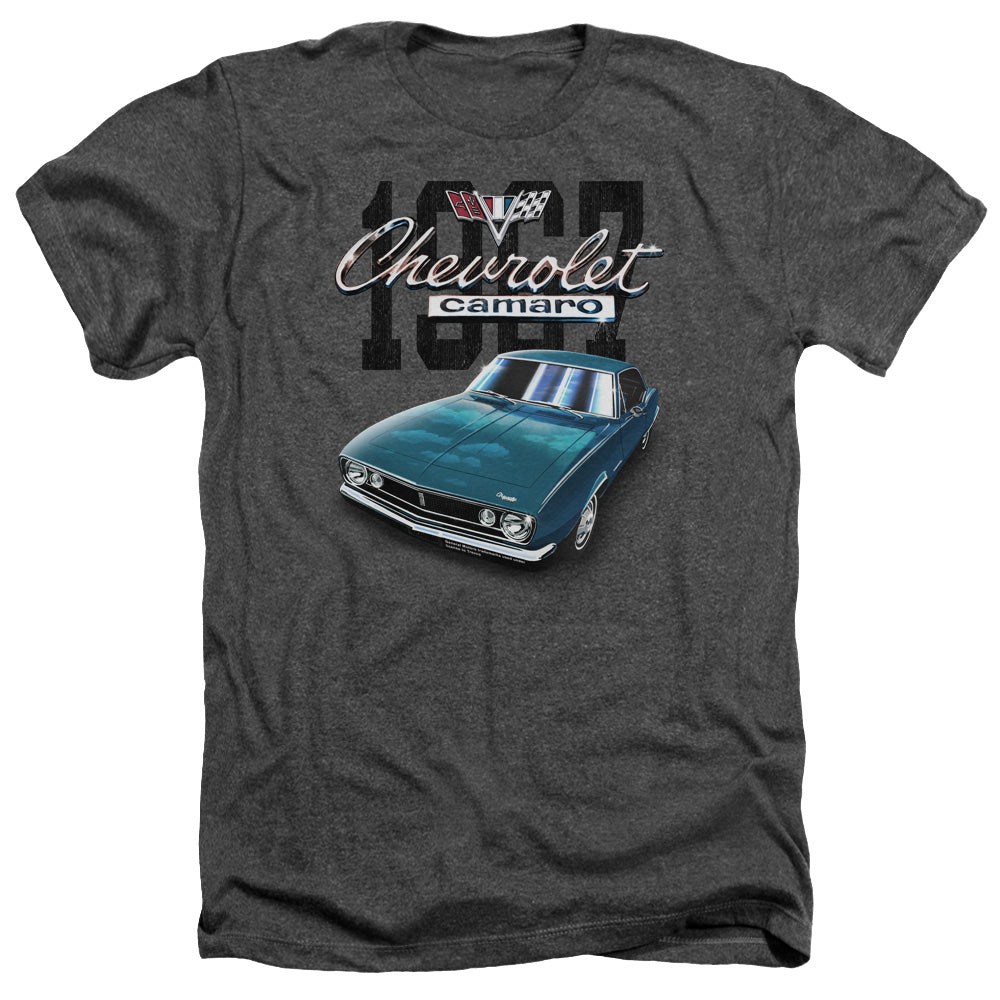 AN OFFCIALLY LICENSED CHEVROLET CLASSIC CAMARO MEN'S HEATHER T-SHIRT CHARCOAL