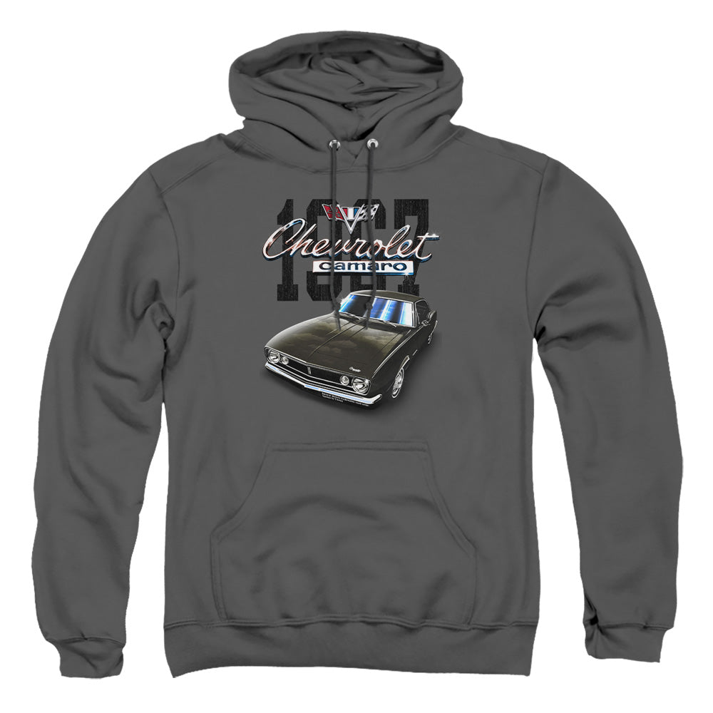 AN OFFCIALLY LICENSED CHEVROLET CLASSIC CAMARO ADULT UNISEX PULLOVER HOODIE CHARCOAL