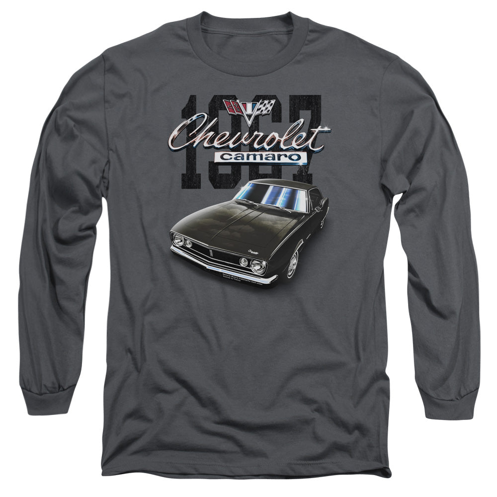 AN OFFCIALLY LICENSED CHEVROLET CLASSIC CAMARO MEN'S LONG SLEEVE T-SHIRT CHARCOAL