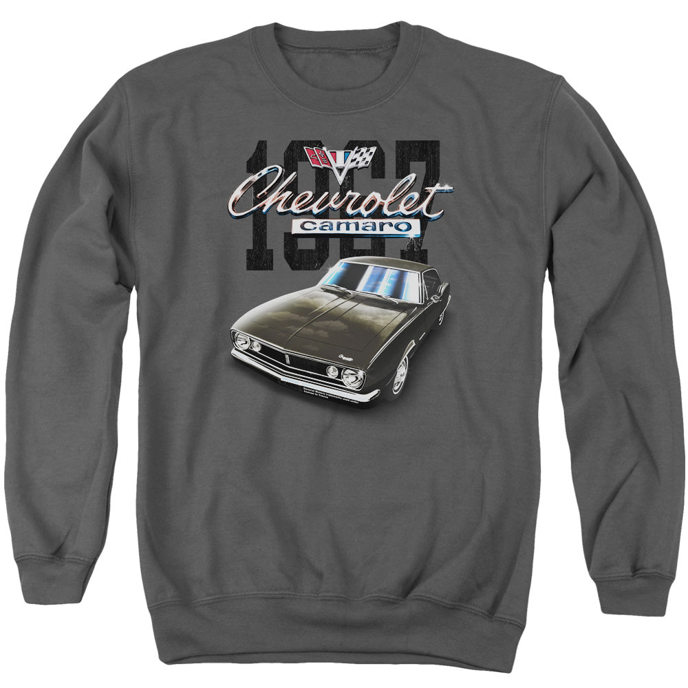 AN OFFCIALLY LICENSED CHEVROLET CLASSIC CAMARO ADULT UNISEX CREWNECK SWEATSHIRT CHARCOAL