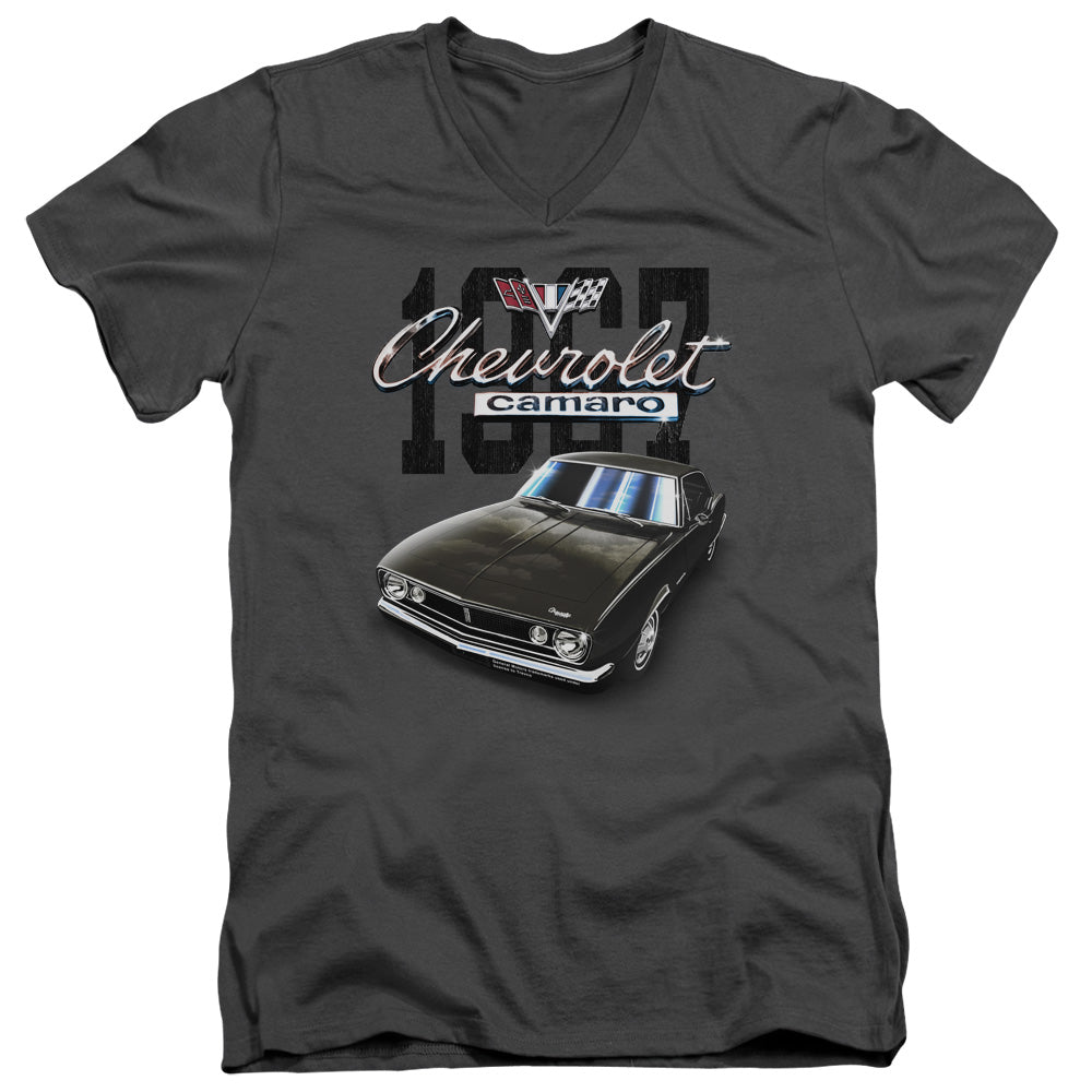 AN OFFCIALLY LICENSED CHEVROLET CLASSIC CAMARO MEN'S V-NECK T-SHIRT CHARCOAL