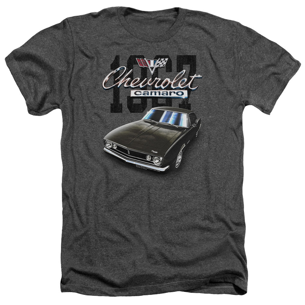 AN OFFCIALLY LICENSED CHEVROLET CLASSIC CAMARO MEN'S HEATHER T-SHIRT CHARCOAL